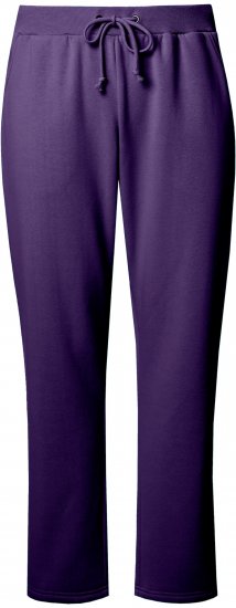 Ulla Popken Basic Drawstring Elastic Waist Cotton Blend Joggers Deep Violet - Jeans & Bukser i Store Størrelser – Plus Size - 