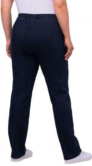 Ulla Popken Mony Elastic Waist Zip Pocket Jeans Dark Blue Denim - Jeans & Bukser i Store Størrelser – Plus Size - Jeans & bukser, EU 42-70