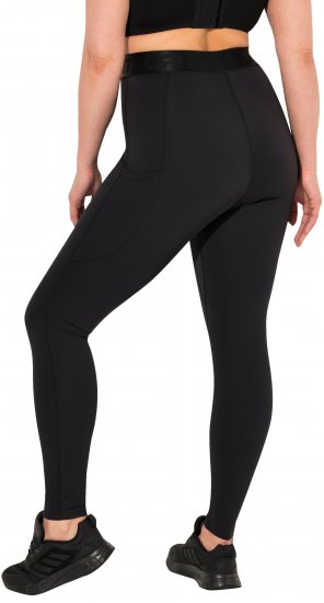 Ulla Popken Lightfit Quick Drying Leggings Black - Jeans & Bukser i Store Størrelser – Plus Size - 