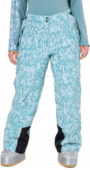 Ulla Popken Floral Print Ski Pants Ice Green - Jeans & Bukser i Store Størrelser – Plus Size - 