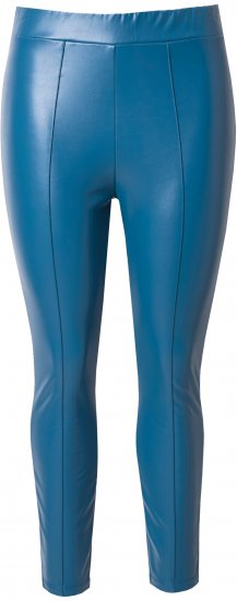 Ulla Popken Metallic Faux Leather Leggings Teal - Jeans & Bukser i Store Størrelser – Plus Size - 
