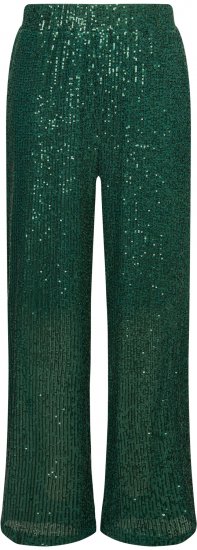 Ulla Popken Wide Leg Sequined Pants Dark Green - Jeans & Bukser i Store Størrelser – Plus Size - 