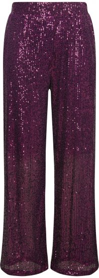 Ulla Popken Wide Leg Sequined Pants Mulberry - Jeans & Bukser i Store Størrelser – Plus Size - 