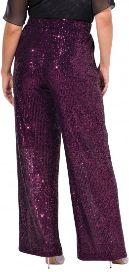 Ulla Popken Wide Leg Sequined Pants Mulberry - Jeans & Bukser i Store Størrelser – Plus Size - 