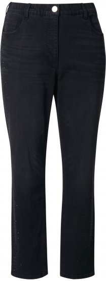 Ulla Popken Rhinestone Detail Stretch Fit Jeans Black - Jeans & Bukser i Store Størrelser – Plus Size - 