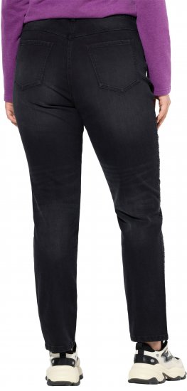 Ulla Popken Rhinestone Detail Stretch Fit Jeans Black - Jeans & Bukser i Store Størrelser – Plus Size - 