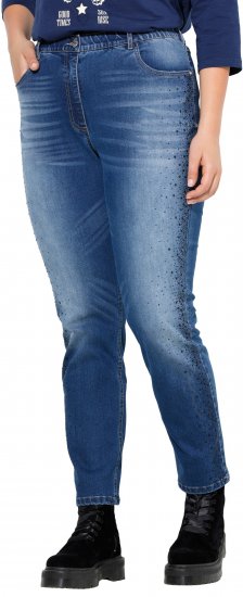 Ulla Popken Rhinestone Detail Stretch Fit Jeans Denim Blue - Jeans & Bukser i Store Størrelser – Plus Size - Jeans & bukser, EU 42-70