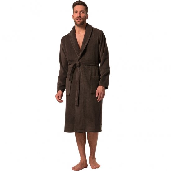 JP1880 Bathrobe Extra Soft Terry Cloth Brown - Undertøj og badetøj - Badetøj og Undertøj i store størrelser 