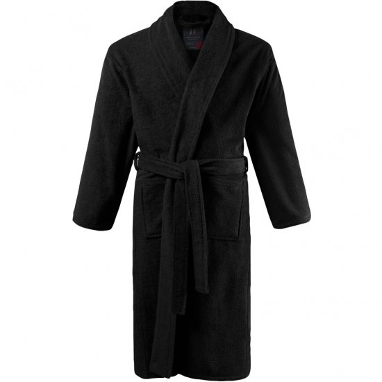 JP1880 Bathrobe Extra Soft Terry Cloth Black - Undertøj og badetøj - Badetøj og Undertøj i store størrelser 