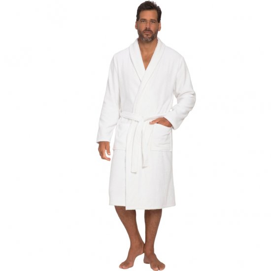 JP1880 Bathrobe Extra Soft Terry Cloth White - Undertøj og badetøj - Badetøj og Undertøj i store størrelser 