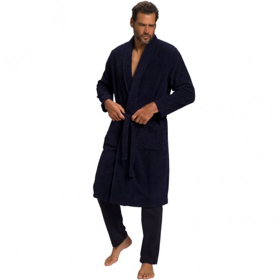 JP1880 Bathrobe Extra Soft Terry Cloth Dark Navy - Undertøj og badetøj - Badetøj og Undertøj i store størrelser 