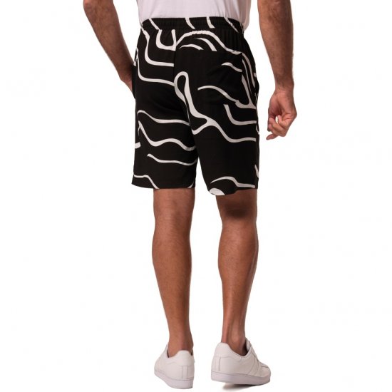 JP1880 Bermuda Shorts Soft Viscose All-over Print Black - Shorts - Shorts i store størrelser - W40-W60