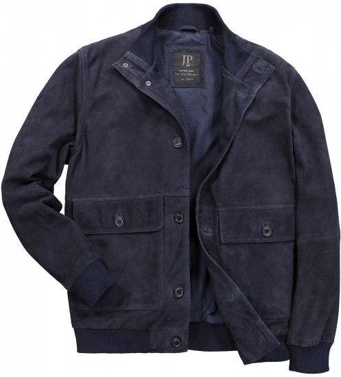 JP1880 Soft Goatskin Suede Leather Jacket Navy - Læderjakker - Læderjakker i store størrelser