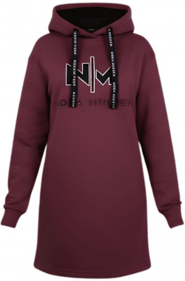 Nora Mikken KADRI WHITE Long Hoodie Burgundy - Trøjer og hættetrøjer - 