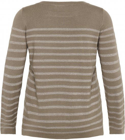 Kaffe Curve Linia Boatneck Pullover Morel Melange with Silver Lurex - Striktrøjer - 