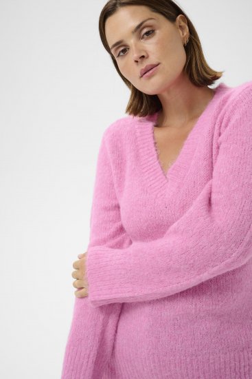Kaffe Curve Emilia Pullover Pink Power Melange - Striktrøjer - 
