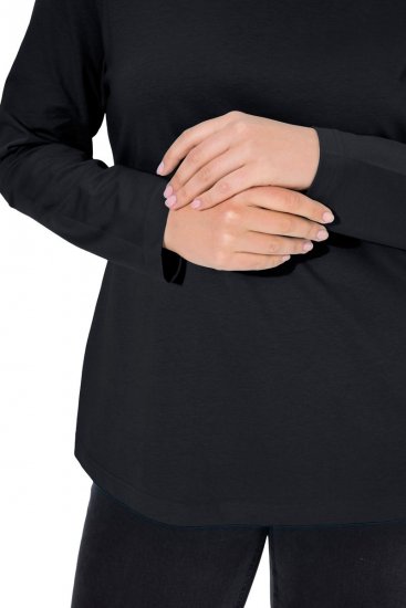 Ulla Popken Basic Long Sleeve Slim Fit Turtleneck Black - Hættetrøjer og sweatshirts - Bløde sweatshirts, hoodies & strik