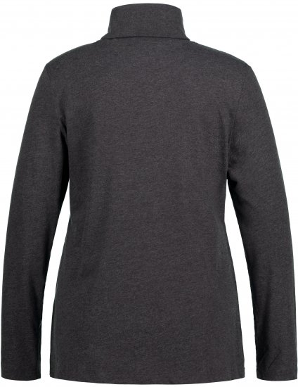 Ulla Popken Basic Long Sleeve Slim Fit Turtleneck Charcoal Grey Melange - Hættetrøjer og sweatshirts - 