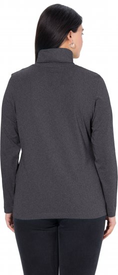 Ulla Popken Basic Long Sleeve Slim Fit Turtleneck Charcoal Grey Melange - Hættetrøjer og sweatshirts - 