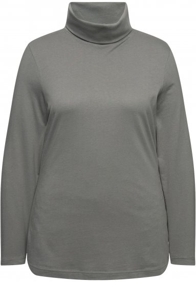 Ulla Popken Basic Long Sleeve Slim Fit Turtleneck Grey - Hættetrøjer og sweatshirts - Bløde sweatshirts, hoodies & strik