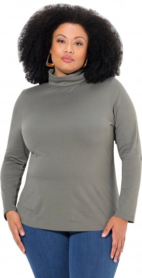 Ulla Popken Basic Long Sleeve Slim Fit Turtleneck Grey - Hættetrøjer og sweatshirts - Bløde sweatshirts, hoodies & strik