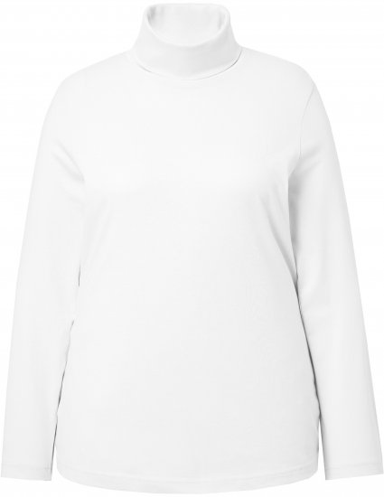 Ulla Popken Basic Long Sleeve Slim Fit Turtleneck Off-White - Hættetrøjer og sweatshirts - 