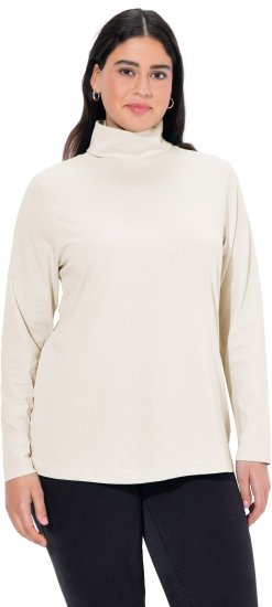 Ulla Popken Basic Long Sleeve Slim Fit Turtleneck Natural - Hættetrøjer og sweatshirts - 