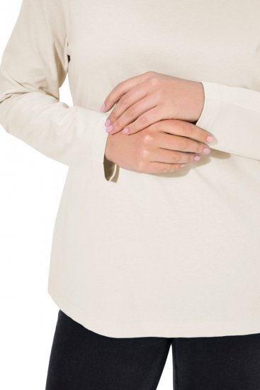 Ulla Popken Basic Long Sleeve Slim Fit Turtleneck Natural - Hættetrøjer og sweatshirts - Bløde sweatshirts, hoodies & strik