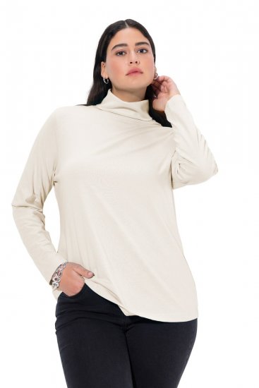 Ulla Popken Basic Long Sleeve Slim Fit Turtleneck Natural - Hættetrøjer og sweatshirts - Bløde sweatshirts, hoodies & strik