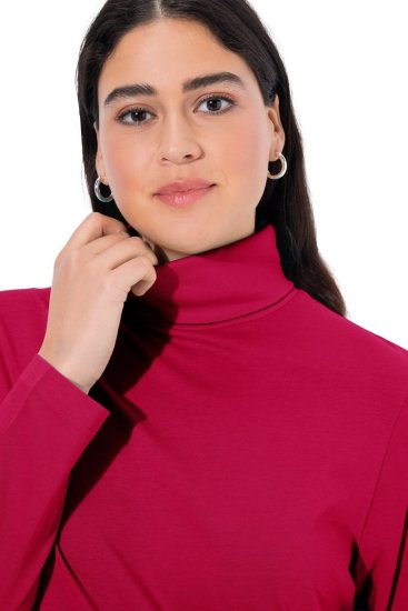 Ulla Popken Basic Long Sleeve Slim Fit Turtleneck Red - Hættetrøjer og sweatshirts - Bløde sweatshirts, hoodies & strik