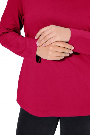 Ulla Popken Basic Long Sleeve Slim Fit Turtleneck Red - Hættetrøjer og sweatshirts - Bløde sweatshirts, hoodies & strik