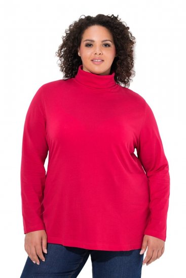 Ulla Popken Basic Long Sleeve Slim Fit Turtleneck Red - Hættetrøjer og sweatshirts - Bløde sweatshirts, hoodies & strik