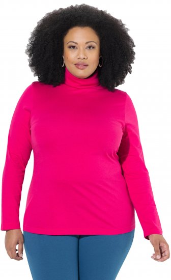 Ulla Popken Basic Long Sleeve Slim Fit Turtleneck Red Pink - Hættetrøjer og sweatshirts - 