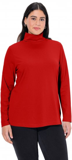 Ulla Popken Basic Long Sleeve Slim Fit Turtleneck Dark Berry - Hættetrøjer og sweatshirts - 