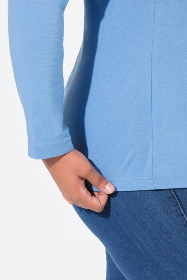 Ulla Popken Basic Long Sleeve Slim Fit Turtleneck Light Cornflower - Hættetrøjer og sweatshirts - Bløde sweatshirts, hoodies & strik