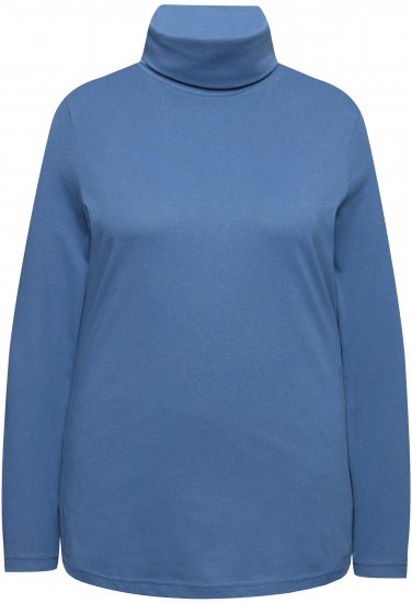 Ulla Popken Basic Long Sleeve Slim Fit Turtleneck Ink Blue - Hættetrøjer og sweatshirts - 