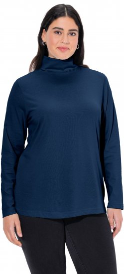 Ulla Popken Basic Long Sleeve Slim Fit Turtleneck Dark Blue - Hættetrøjer og sweatshirts - 