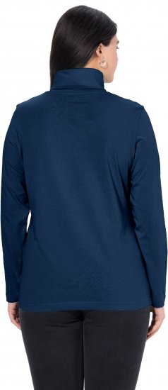 Ulla Popken Basic Long Sleeve Slim Fit Turtleneck Dark Blue - Hættetrøjer og sweatshirts - 