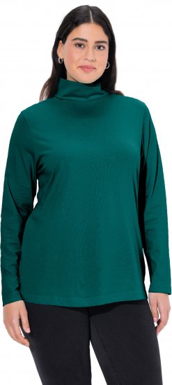 Ulla Popken Basic Long Sleeve Slim Fit Turtleneck Teal Green - Hættetrøjer og sweatshirts - 