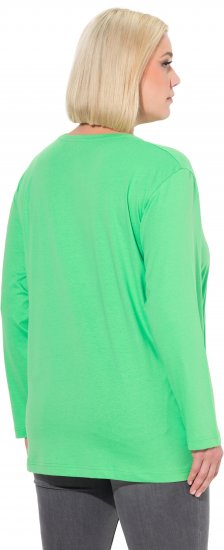 Ulla Popken Back To Basics V-Neck Relaxed Fit Cotton Tee Mint Green - T-shirts - T-shirts til kvinder