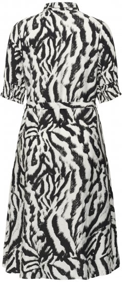 Kaffe Curve Alia Shirt Dress Black Chalk Animal - Midikjoler - 