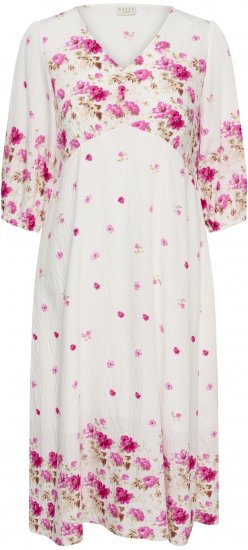 Kaffe Curve Rosa Midi Dress White Rose Border Flower - Kjoler - 