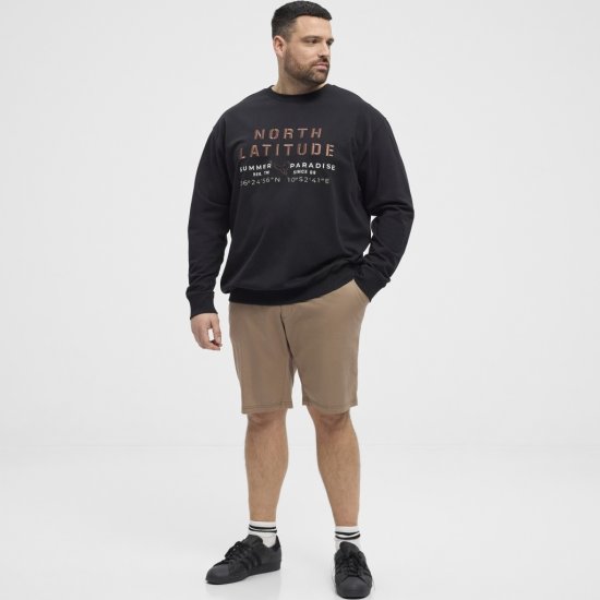 North Latitude Sweatshirt Black - Trøjer og hættetrøjer - Trøjer og Hættetrøjer i store størrelser - 2XL-14XL