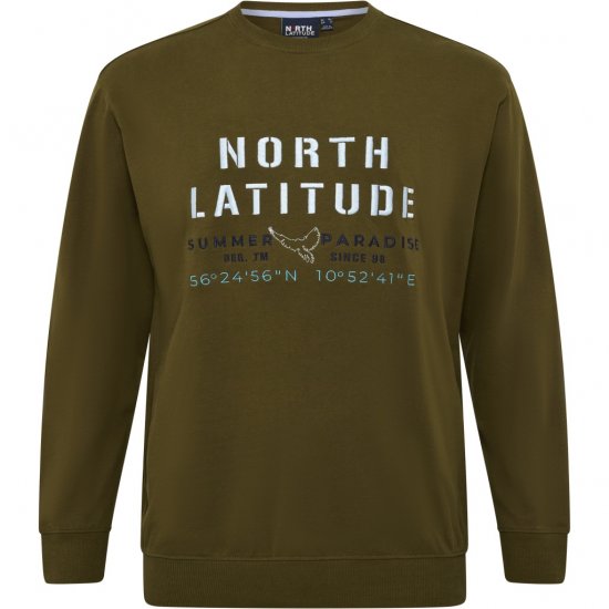 North Latitude Sweatshirt Army Green TALL - TALL-størrelser - Tøj til høje mænd