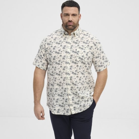 North Latitude Shirt Short Sleeve Off White - Skjorter - Skjorter til store mænd 2XL- 8XL