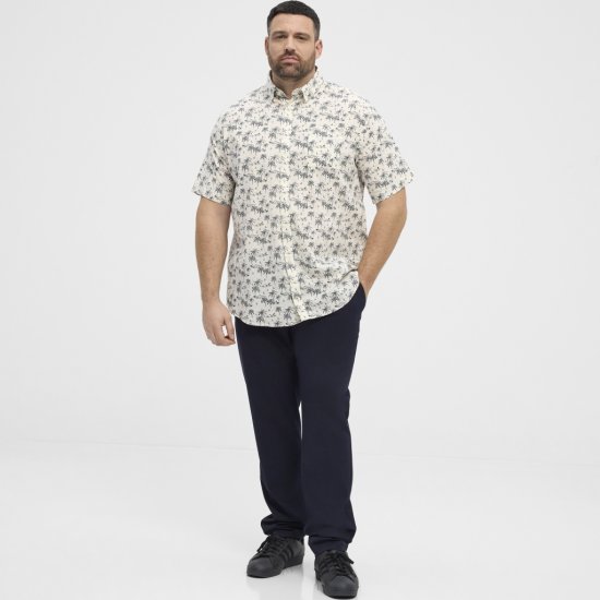 North Latitude Shirt Short Sleeve Off White - Skjorter - Skjorter til store mænd 2XL- 8XL