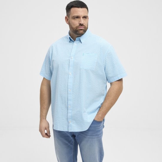 North Latitude Shirt Short Sleeve Turquoise - Skjorter - Skjorter til store mænd 2XL- 8XL