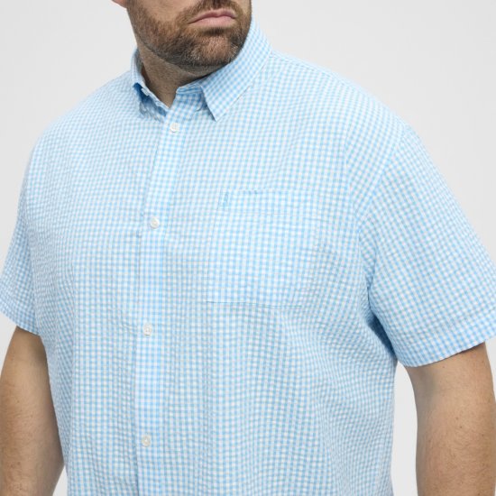 North Latitude Shirt Short Sleeve Turquoise - Skjorter - Skjorter til store mænd 2XL- 8XL