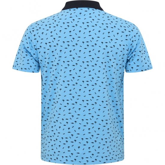North Latitude Polo Pique Printed Turquoise - Polotrøjer - Polotrøjer 2XL-8XL