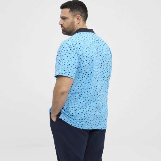North Latitude Polo Pique Printed Turquoise - Polotrøjer - Polotrøjer 2XL-8XL